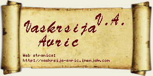 Vaskrsija Avrić vizit kartica
